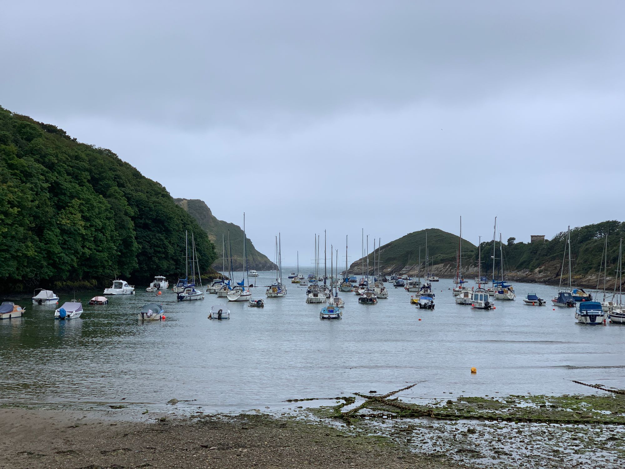 sailing boats in the harbour at Watermouth Cove North Devon